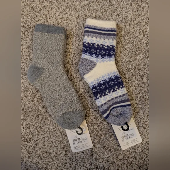 Women's NorthEast Cozy Cabin Socks Blue Gray - Picture 2 of 4